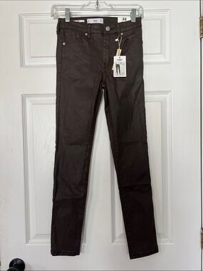 SKINN Women's Skinny Jeans in Dark Brown Stretch